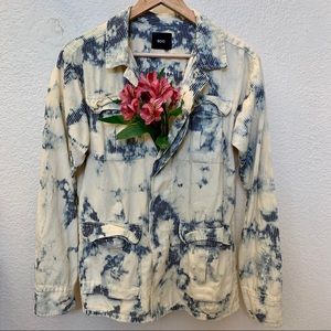 BDG button down shirt flannel tie dye stripe